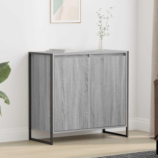 Страничен шкаф Сив Сонома 79 x 36 x 75 см Инженерно дърво