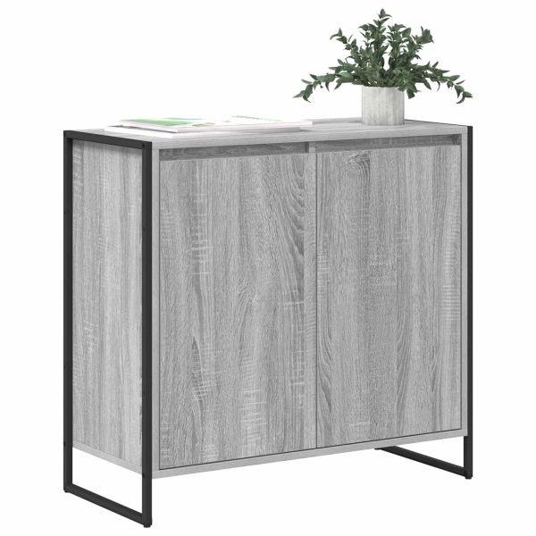 Страничен шкаф Сив Сонома 79 x 36 x 75 см Инженерно дърво
