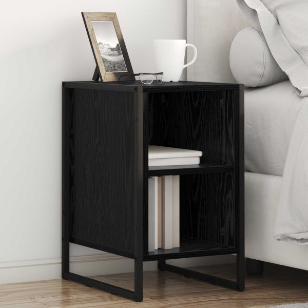 Нощно шкафче 2 pcs Черния дъб 39.5 x 30 x 50 см Инженерно дърво