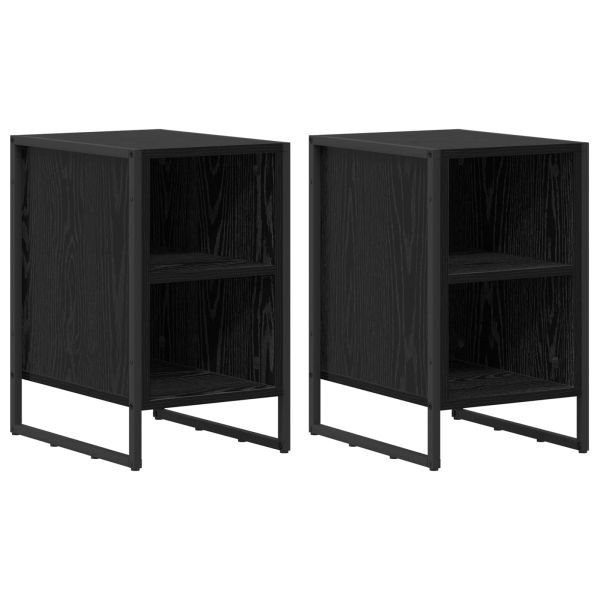 Нощно шкафче 2 pcs Черния дъб 39.5 x 30 x 50 см Инженерно дърво