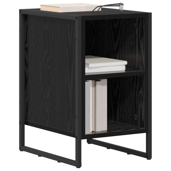 Нощно шкафче 2 pcs Черния дъб 39.5 x 30 x 50 см Инженерно дърво
