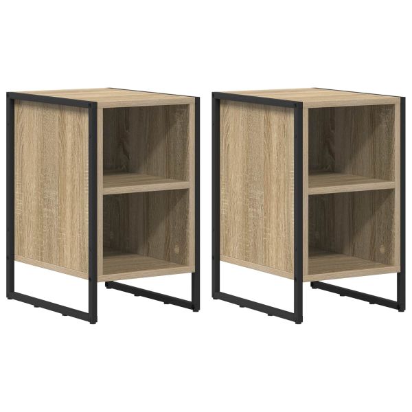 Нощно шкафче 2 pcs Сонома 39.5 x 30 x 50 см Инженерно дърво