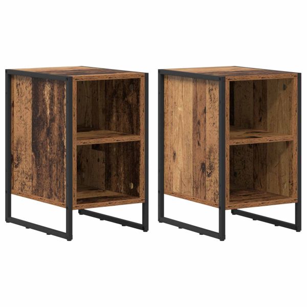 Нощно шкафче 2 pcs Старо дърво 39.5 x 30 x 50 см