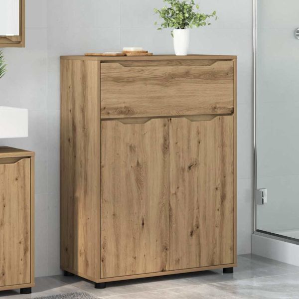 Шкаф за баня с рафт Дъб 72,5 x 36,5 x 100 см Инженерно дърво