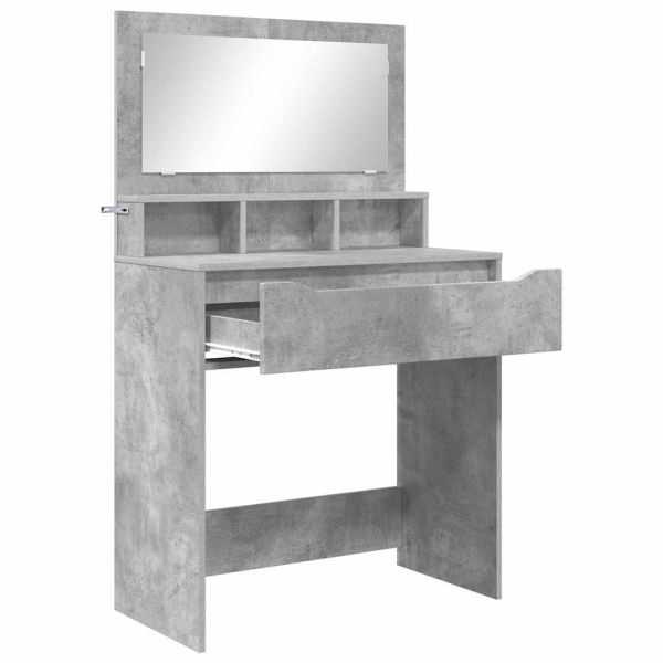 Тоалетки за спалня с чекмедже Циментено сиво 80 x 39,6 x 135 см