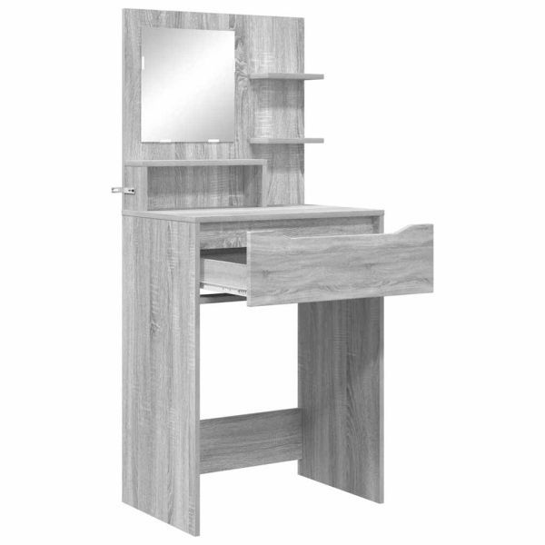 Тоалетки за спалня с чекмедже Сив Сонома 80 x 39,6 x 135 см