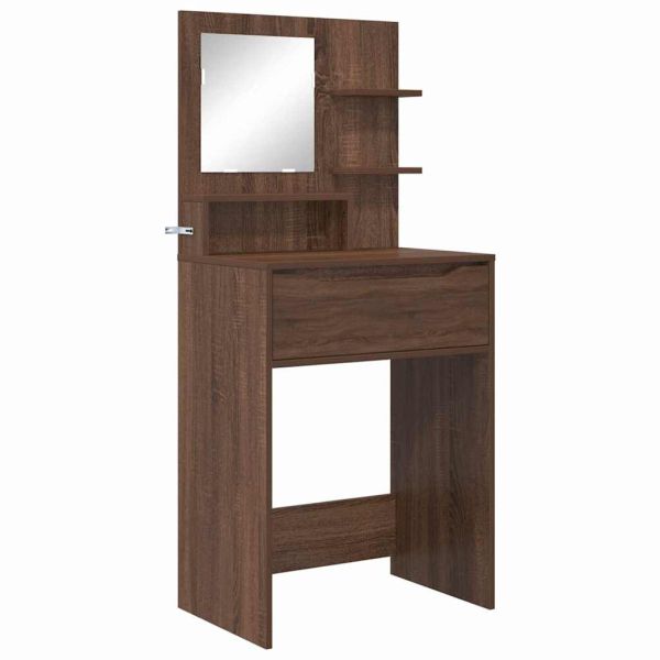 Тоалетки за спалня Кафяв дъб 80 x 39,6 x 135 см Инженерно дърво