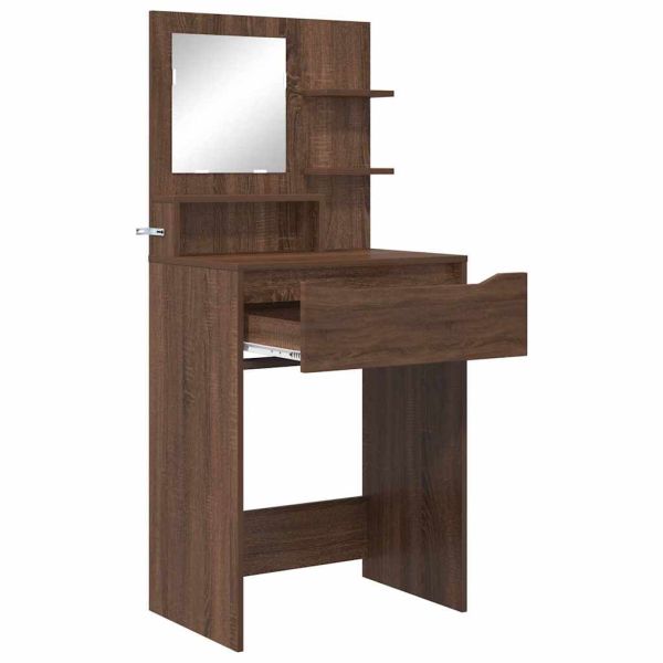 Тоалетки за спалня Кафяв дъб 80 x 39,6 x 135 см Инженерно дърво