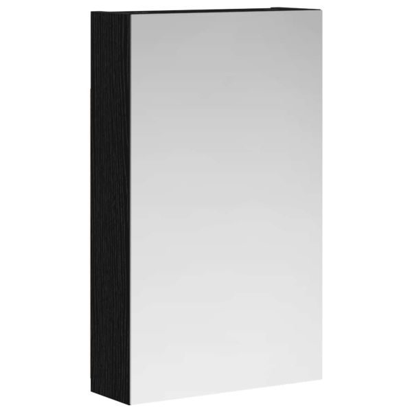Шкаф с огледало за баня с рафт Черния дъб 30 x 10,5 x 50 см