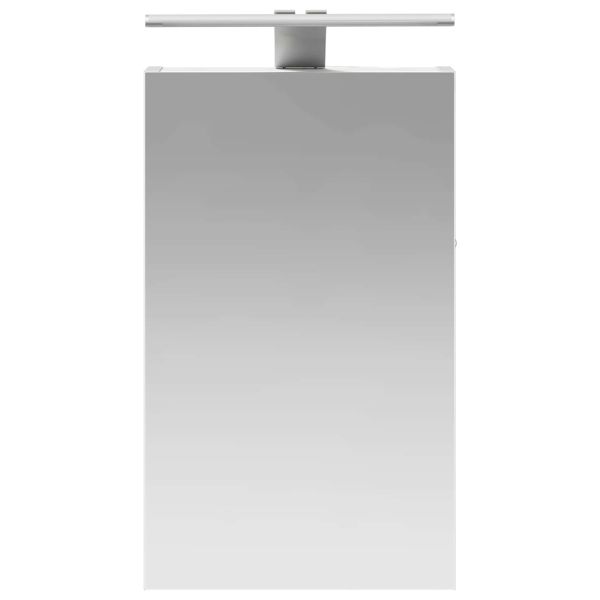 Шкаф с огледало за баня Бяло 30 x 10,5 x 50 см Инженерно дърво