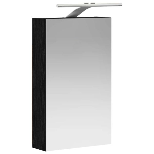 Шкаф с огледало за баня с рафт Черния дъб 30 x 10,5 x 50 см