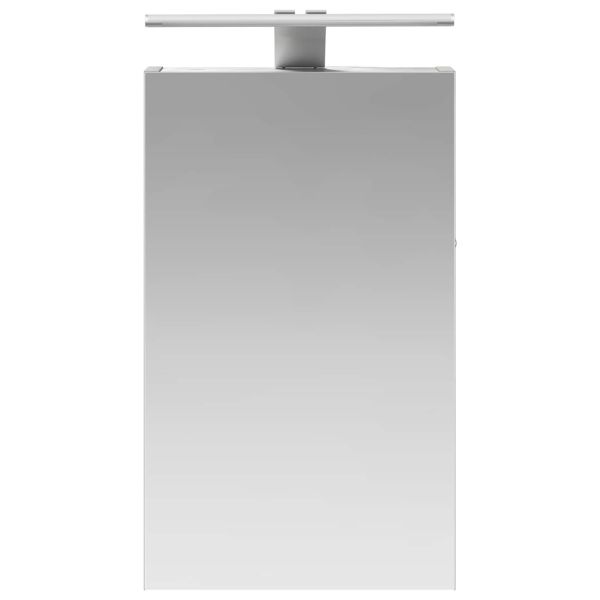 Шкаф с огледало за баня с рафт Циментено сиво 30 x 10,5 x 50 см