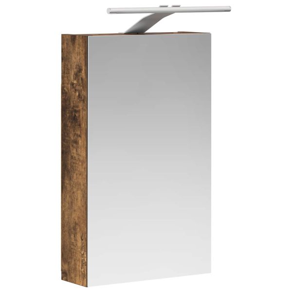 Шкаф с огледало за баня с рафт Димян дъб 30 x 10,5 x 50 см