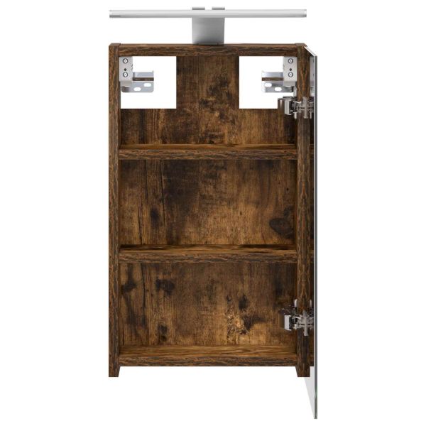 Шкаф с огледало за баня с рафт Димян дъб 30 x 10,5 x 50 см