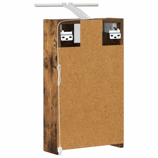 Шкаф с огледало за баня с рафт Димян дъб 30 x 10,5 x 50 см