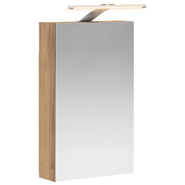 Шкаф с огледало за баня с рафт Дъб Артизан 30 x 10,5 x 50 см