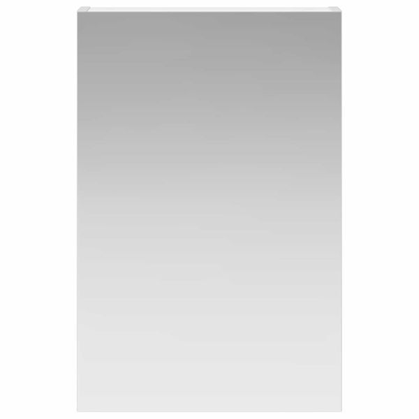 Шкаф с огледало за баня с рафт с врата Бяло 40 x 10,5 x 60,5 см