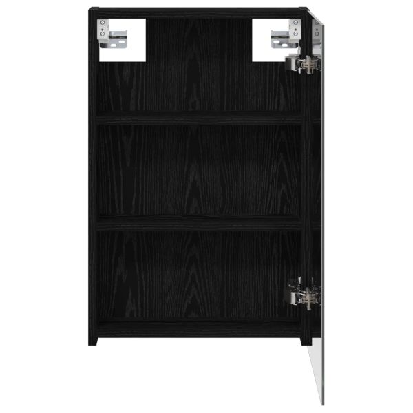 Шкаф с огледало за баня с рафт Черния дъб 40 x 10,5 x 60,5 см