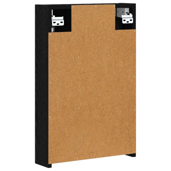Шкаф с огледало за баня с рафт Черния дъб 40 x 10,5 x 60,5 см