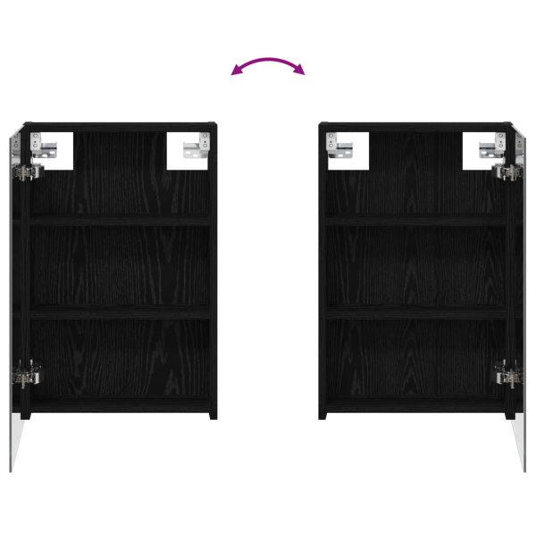 Шкаф с огледало за баня с рафт Черния дъб 40 x 10,5 x 60,5 см