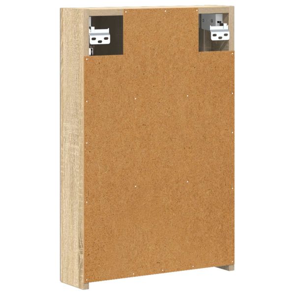 Шкаф с огледало за баня с рафт Сонома дъб 40 x 10,5 x 60,5 см