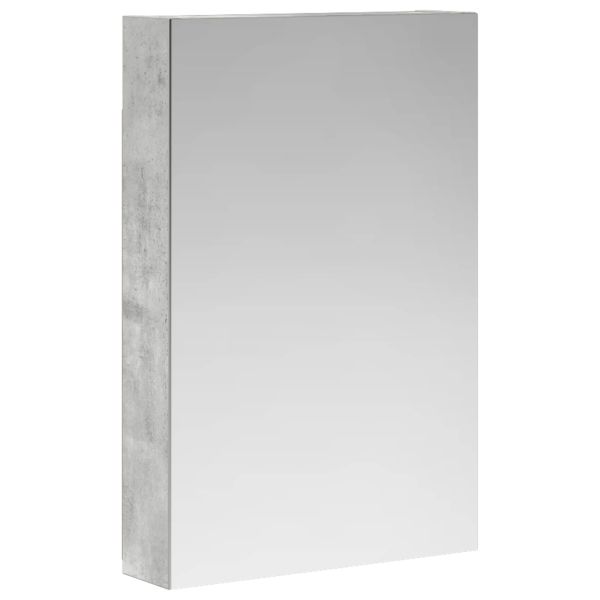 Шкаф с огледало за баня Циментено сиво 40 x 10,5 x 60,5 см
