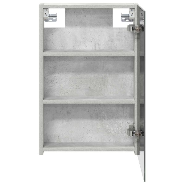 Шкаф с огледало за баня Циментено сиво 40 x 10,5 x 60,5 см