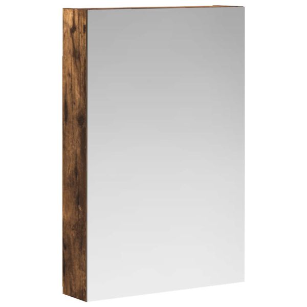 Шкаф с огледало за баня с рафт Димян дъб 40 x 10,5 x 60,5 см