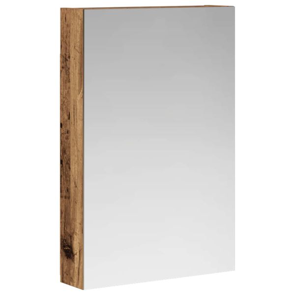 Шкаф с огледало за баня с рафт Старо дърво 40 x 10,5 x 60,5 см