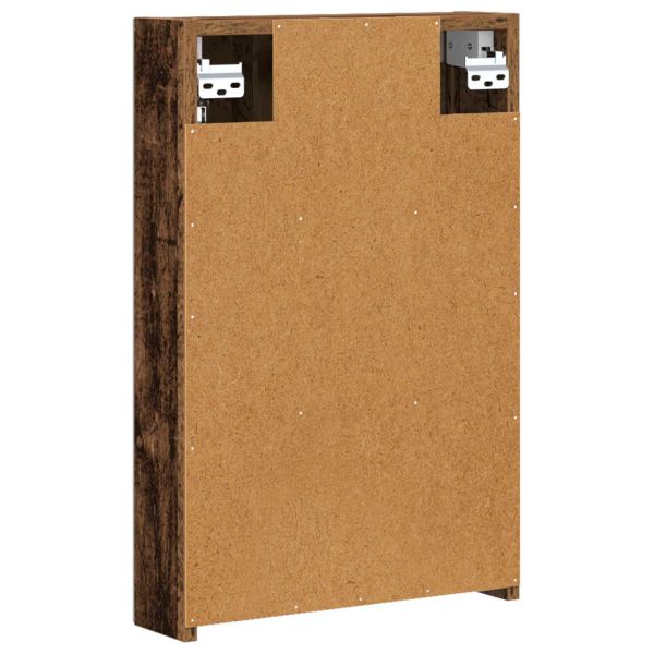 Шкаф с огледало за баня с рафт Старо дърво 40 x 10,5 x 60,5 см