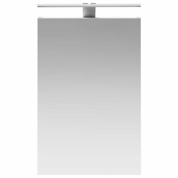 Шкаф с огледало за баня с рафт с врата Бяло 40 x 10,5 x 60,5 см