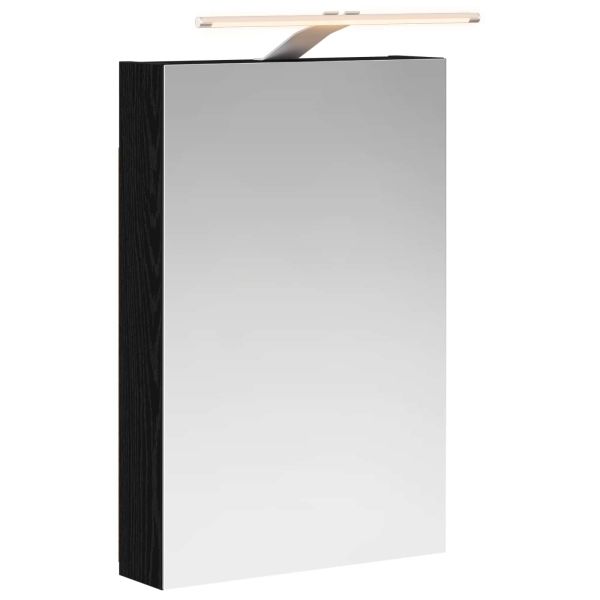 Шкаф с огледало за баня с рафт Черния дъб 40 x 10,5 x 60,5 см