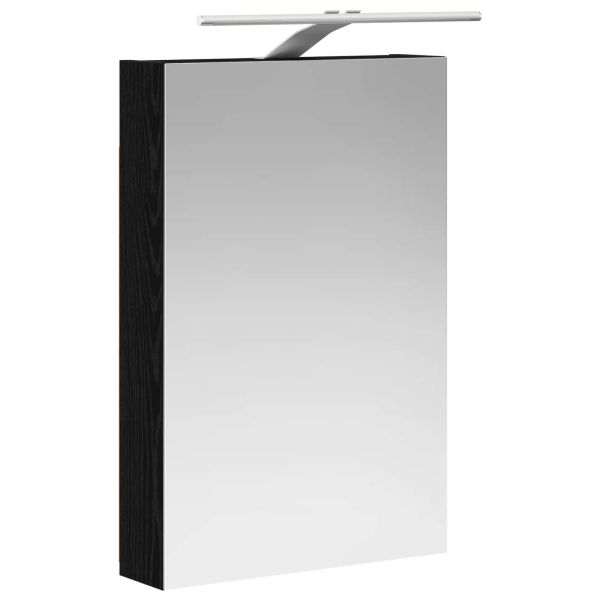 Шкаф с огледало за баня с рафт Черния дъб 40 x 10,5 x 60,5 см