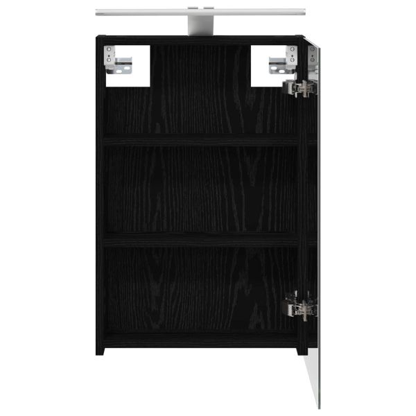 Шкаф с огледало за баня с рафт Черния дъб 40 x 10,5 x 60,5 см