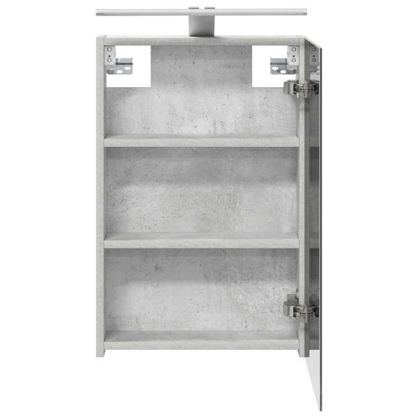 Шкаф с огледало за баня Циментено сиво 40 x 10,5 x 60,5 см