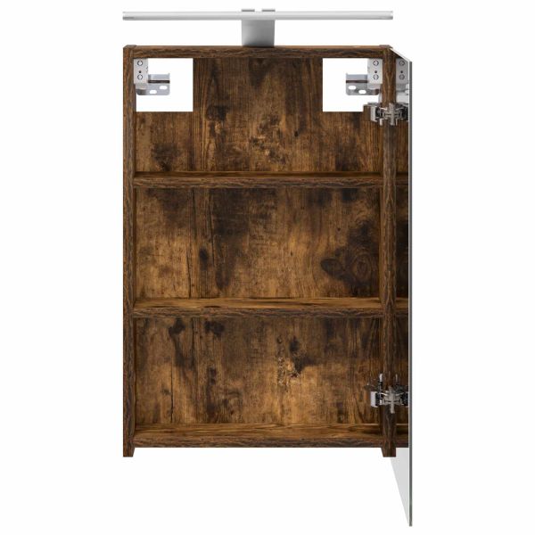 Шкаф с огледало за баня с рафт Димян дъб 40 x 10,5 x 60,5 см