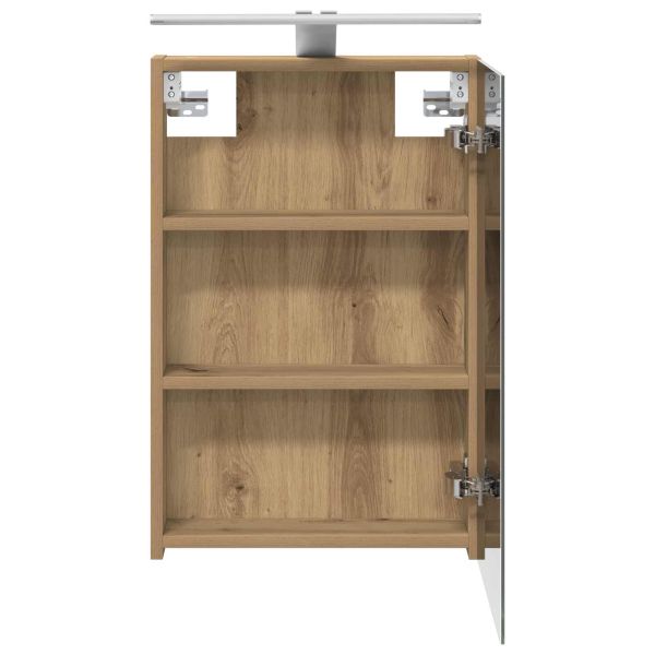 Шкаф с огледало за баня с рафт Дъб Артизан 40 x 10,5 x 60,5 см