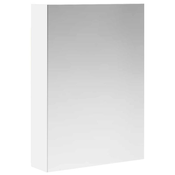 Шкаф с огледало за баня Бяло 50 x 14,5 x 70 см Инженерно дърво