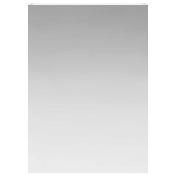 Шкаф с огледало за баня Бяло 50 x 14,5 x 70 см Инженерно дърво