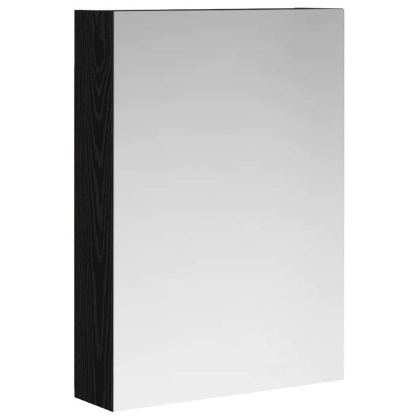 Шкаф с огледало за баня с рафт Черния дъб 50 x 14,5 x 70 см