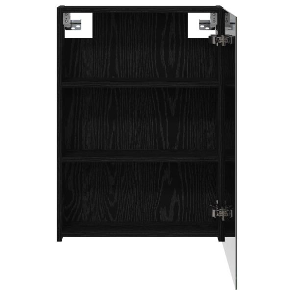 Шкаф с огледало за баня с рафт Черния дъб 50 x 14,5 x 70 см
