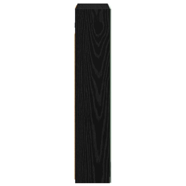 Шкаф с огледало за баня с рафт Черния дъб 50 x 14,5 x 70 см