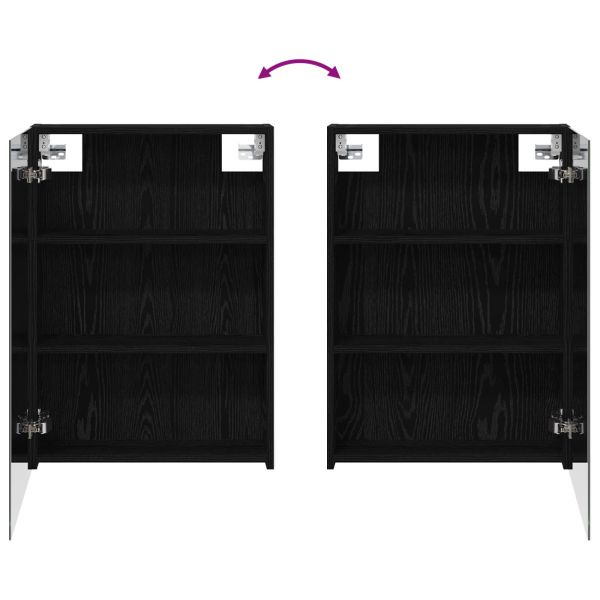 Шкаф с огледало за баня с рафт Черния дъб 50 x 14,5 x 70 см