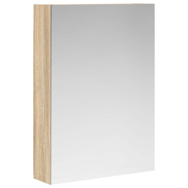 Шкаф с огледало за баня с рафт Сонома дъб 50 x 14,5 x 70 см
