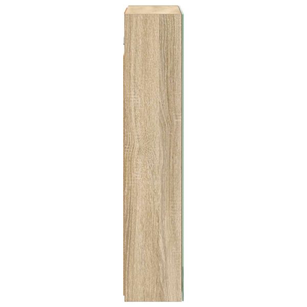 Шкаф с огледало за баня с рафт Сонома дъб 50 x 14,5 x 70 см