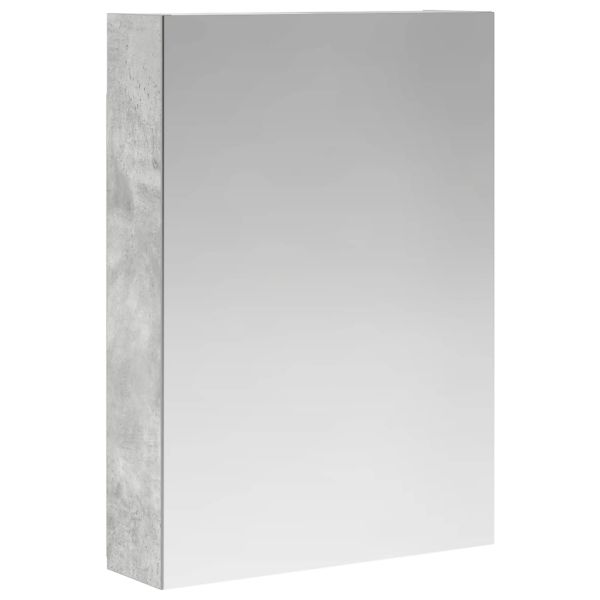 Шкаф с огледало за баня с рафт Циментено сиво 50 x 14,5 x 70 см