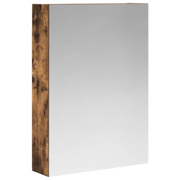 Шкаф с огледало за баня с рафт Димян дъб 50 x 14,5 x 70 см