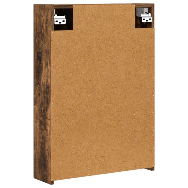 Шкаф с огледало за баня с рафт Димян дъб 50 x 14,5 x 70 см