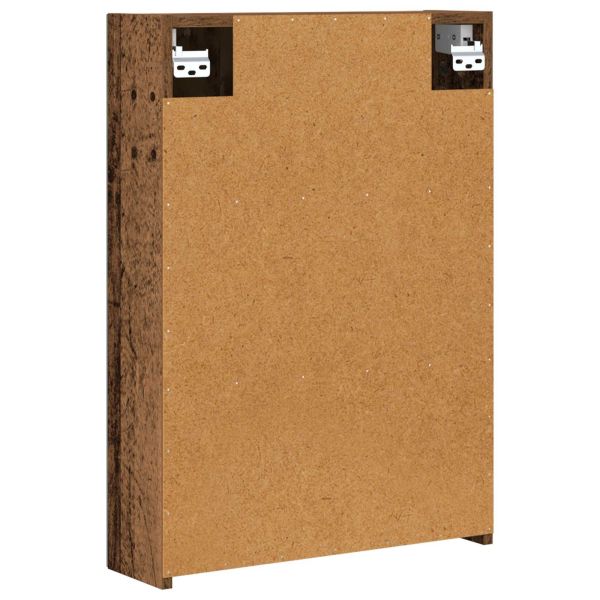 Шкаф с огледало за баня с рафт Старо дърво 50 x 14,5 x 70 см