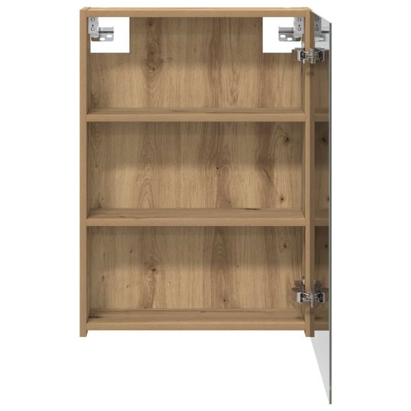 Шкаф с огледало за баня с рафт Дъб Артизан 50 x 14,5 x 70 см